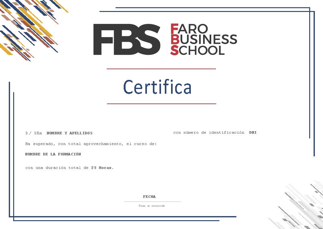Certificado de FARO Business School