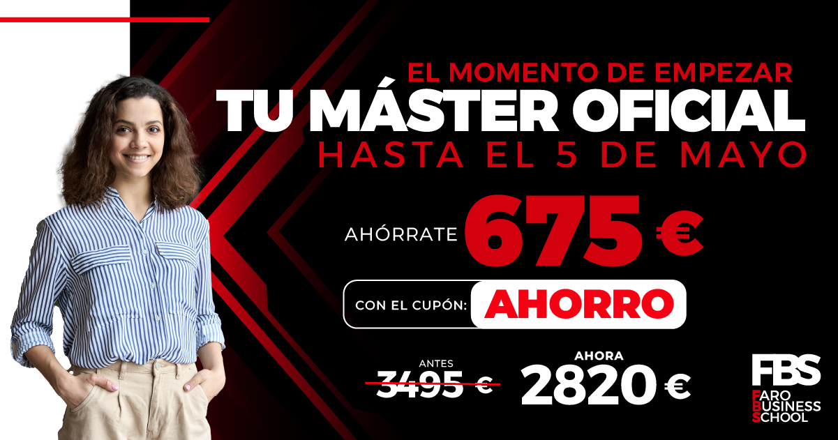 Banner Solo hasta el 5 de Mayo, Ahórrate 675 Euros en tu Máster Oficial  